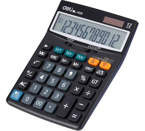 Калькулятор настольный Deli Core E1630 черный 12-разр.