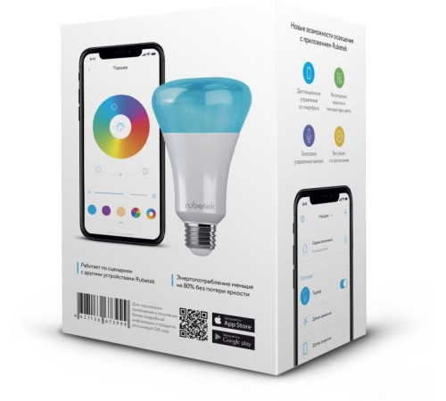 Умная лампа Rubetek RL-3103 E27 7Вт 600lm Wi-Fi Умная лампа Rubetek RL-3103 E27 7Вт 600lm Wi-Fi