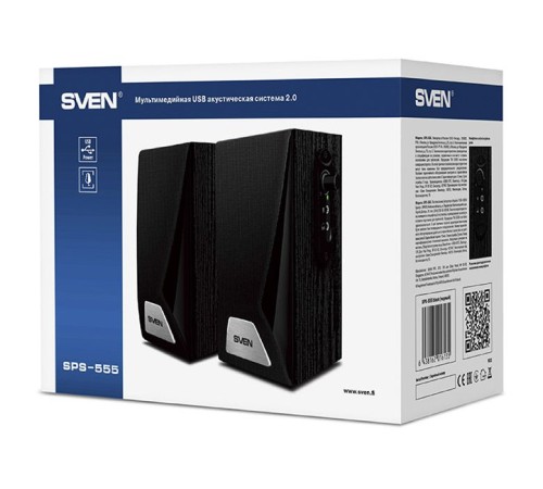Колонки Sven SPS-555 2.0 черный 6Вт
