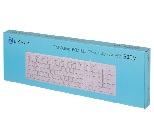 Клавиатура Оклик 500M белый USB slim Multimedia Клавиатура Оклик 500M белый USB slim Multimedia