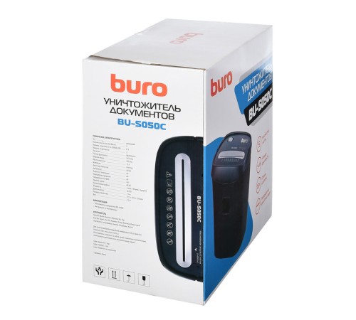 Шредер Buro Home BU-S050C (секр.P-3) фрагменты 5лист. 13лтр. пл.карты Шредер Buro Home BU-S050C (секр.P-3) фрагменты 5лист. 13лтр. пл.карты