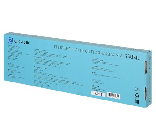 Клавиатура Оклик 550ML черный USB slim Multimedia LED Клавиатура Оклик 550ML черный USB slim Multimedia LED