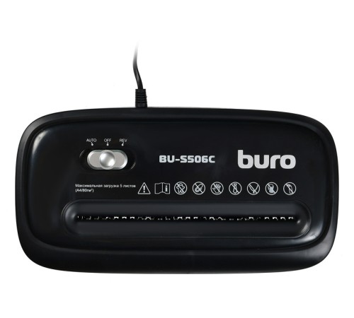 Шредер Buro Home BU-S506C (секр.P-4) фрагменты 5лист. 12лтр. пл.карты Шредер Buro Home BU-S506C (секр.P-4) фрагменты 5лист. 12лтр. пл.карты