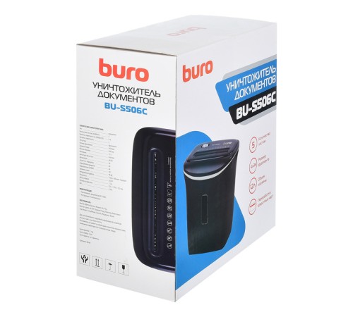 Шредер Buro Home BU-S506C (секр.P-4) фрагменты 5лист. 12лтр. пл.карты Шредер Buro Home BU-S506C (секр.P-4) фрагменты 5лист. 12лтр. пл.карты