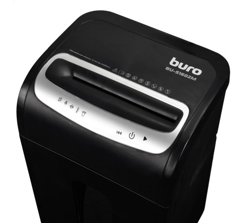 Шредер Buro Office BU-S1602M (секр.P-5) фрагменты 16лист. 30лтр. пл.карты CD Шредер Buro Office BU-S1602M (секр.P-5) фрагменты 16лист. 30лтр. пл.карты CD