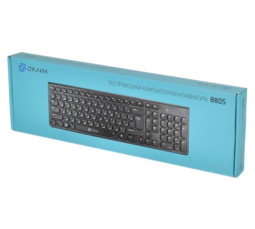 Клавиатура Оклик 880S черный USB беспроводная slim Multimedia