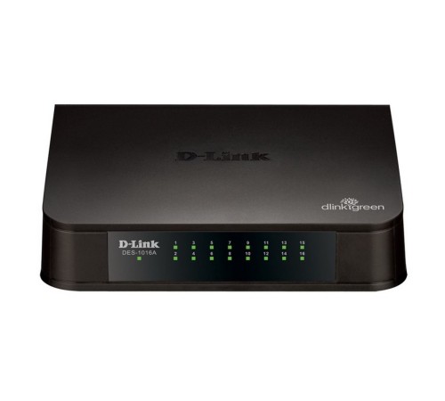 Коммутатор D-Link DES-1016A/E2A, 16-port UTP 10/100Mbps Auto-sensing, Stand-alone, Unmanaged (DES-1016A/E2A)