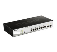 Коммутатор D-Link DGS-1210-10P/F3A, L2 Smart Switch with  8 10/100/1000Base-T ports and 2 1000Base-X SFP ports (8 PoE ports 802.3af/802.3at (30 W), PoE Budget 78 W).16K Mac address, 802.3x Flow Control, 4K of 8 (DGS-1210-10P/F3A)