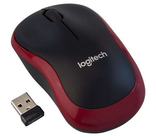 Мышь беспроводная Logitech M185 Red красная, оптическая, 1000dpi, 2.4GHz, USB-ресивер Logitech Unifying®