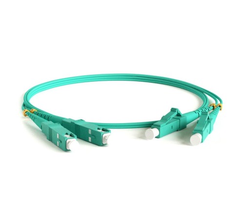 Hyperline FC-D2-503-LC/PR-SC/PR-H-1M-LSZH-AQ Патч-корд волоконно-оптический (шнур) MM 50/125(OM3), LC-SC, duplex, 10G, LSZH, 1 м Hyperline FC-D2-503-LC/PR-SC/PR-H-1M-LSZH-AQ