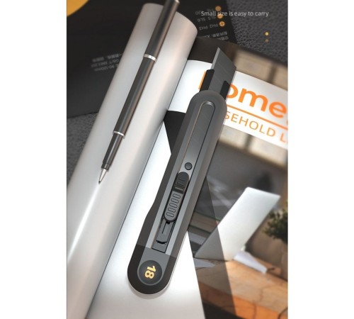 Набор технических ножей "Home Series Black" Deli HT4003 (ножи 9мм+18мм+Т-образный), эксклюзивный дизайн, корпус из высококачественного софттач пластика