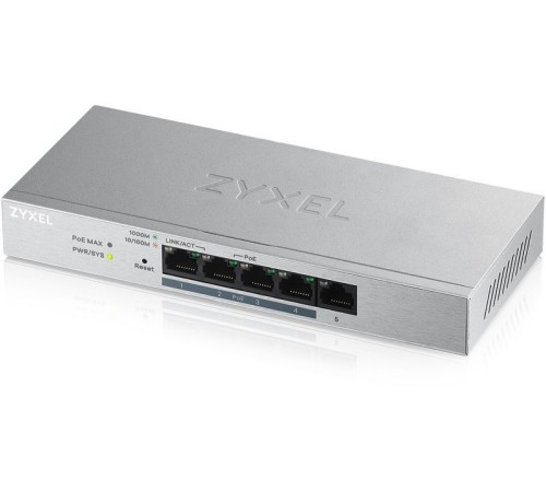 Коммутатор Zyxel GS1200-5HPV2-EU0101F 5G 4PoE+ 60W управляемый Коммутатор Zyxel GS1200-5HPV2-EU0101F 5G 4PoE+ 60W управляемый