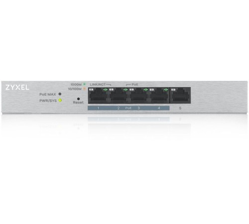 Коммутатор Zyxel GS1200-5HPV2-EU0101F 5G 4PoE+ 60W управляемый Коммутатор Zyxel GS1200-5HPV2-EU0101F 5G 4PoE+ 60W управляемый