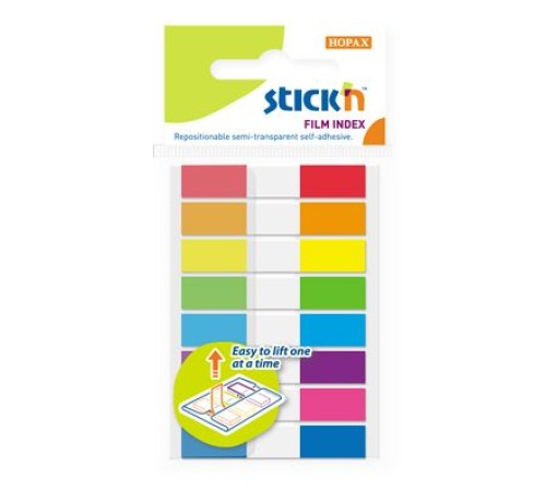 Закладки самокл. пластиковые Stick`n 26074 45x8мм 8цв.в упак. 20лист Z-сложение Закладки самокл. пластиковые Stick`n 26074 45x8мм 8цв.в упак. 20лист Z-сложение
