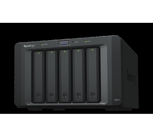 Устройство расширения Synology Expansion Unit for  DS1517+,1817+,DS718+,NVR1218,DS1520+,DS920+,DS720+,DS1621+,DS1621xs+,DVA3221 /upto 5hot plug HDDs SATA(3,5' or 2,5')/1xPS incl eSATA Cbl (DX517)