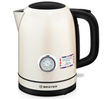 Чайник электрический Brayer BR1005-YE 1.7л. 2200Вт бежевый (корпус: нержавеющая сталь)