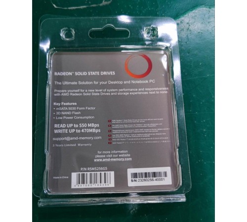 Твердотельный накопитель SSD AMD Radeon 256Gb mSATA SATA [R5MS256G5]