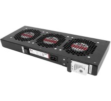 Модуль вентиляторный Rem (R-FAN-3T-9005) 3 вент. с термостатом черный (упак.:1шт)