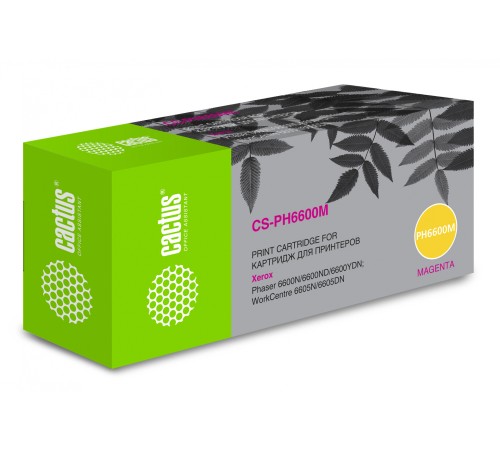 Картридж лазерный Cactus 106R02234 CS-PH6600М пурпурный бар.в компл. (6000стр.) для Xerox Phaser 6600 /WorkCentre 6605