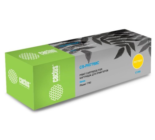 Картридж лазерный Cactus 106R01160 CS-PH7760C голубой бар.в компл. (25000стр.) для Xerox Phaser 7760/7760dn/7760dx/7760dxf