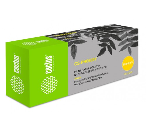 Картридж лазерный Cactus 106R02235 CS-PH6600Y желтый бар.в компл. (6000стр.) для Xerox Ph 6600/WC 6605