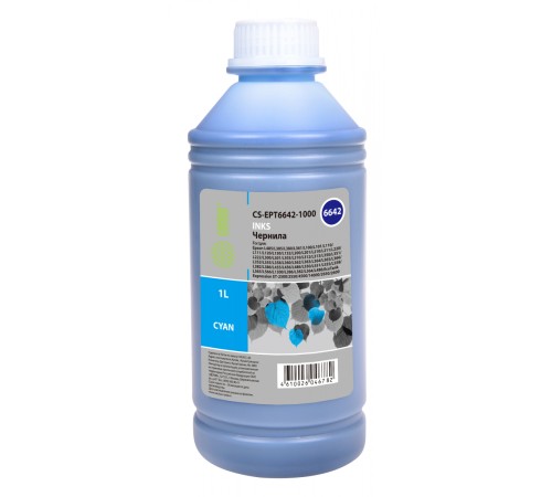 Чернила Cactus CS-EPT6642-1000 T6642 голубой 1000мл для Epson L100/L110/L120/L132/L200/L210/L222/L300/L312/L350/L355/L362/L366/L456/L550/L555/L566/L1300