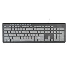 Клавиатура Оклик 480M черный/серый USB slim Multimedia