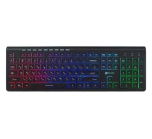 Клавиатура Оклик 490ML черный USB slim Multimedia LED