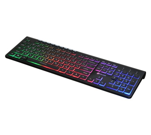 Клавиатура Оклик 490ML черный USB slim Multimedia LED