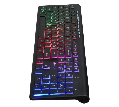 Клавиатура Оклик 490ML черный USB slim Multimedia LED