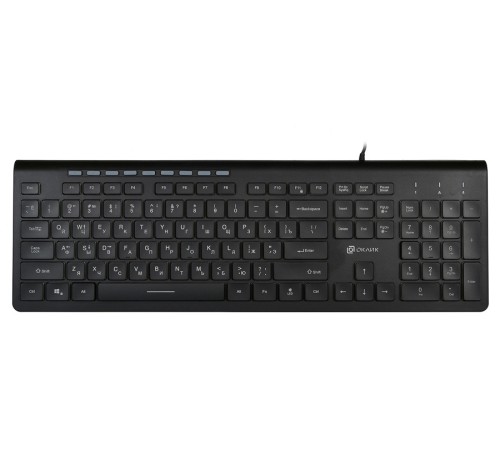 Клавиатура Оклик 490ML черный USB slim Multimedia LED