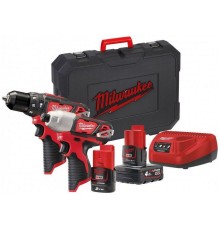 Набор: аккумуляторные дрель-шуруповер и гайковерт Milwaukee 4933443497 M12 BPP2B-421C