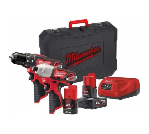 Набор: аккумуляторные дрель-шуруповер и гайковерт Milwaukee 4933443497 M12 BPP2B-421C