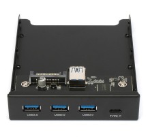 Планка USB 3.0 на переднюю панель 3.5" Gembird, 3 порта USB и 1 порт Type-C (FP3.5-USB3-3A1C)