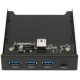 Планка USB 3.0 на переднюю панель 3.5" Gembird, 3 порта USB и 1 порт Type-C (FP3.5-USB3-3A1C)