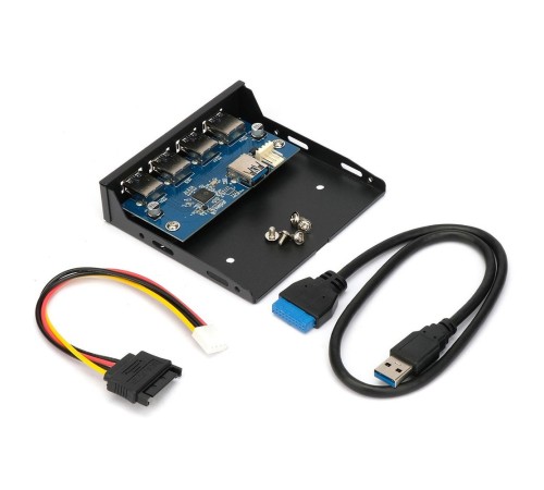 Планка USB 3.0 на переднюю панель 3.5" Gembird, 4 порта USB (FP3.5-USB3-4A) Планка USB 3.0 на переднюю панель 3.5" Gembird, 4 порта USB (FP3.5-USB3-4A)