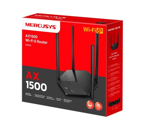 Mercusys MR60X Двухдиапазонный Wi-Fi роутер AX1500