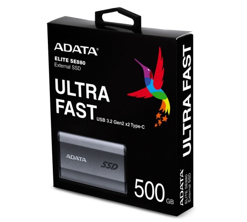 Твердотельный накопитель SSD ADATA 500Gb USB Type-C [AELI-SE880-500GCGY]