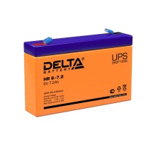 Батарея DELTA серия HR, HR 6-7,2, напряжение 6В, емкость 7.2Ач (разряд 20 часов),  макс. ток разряда (5 сек.) 108А, макс. ток заряда 2.1А, свинцово-кислотная типа AGM, клеммы F1, ДxШxВ 151х34х94мм., вес 1.28кг., срок службы 8 лет. Delta UPS HR 6-7.2 (6V /
