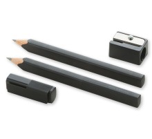 Набор карандашей чернографит. Moleskine DRAWING SET EW1PSA (2 карандаша + точилка) 2B корпус черный блистер
