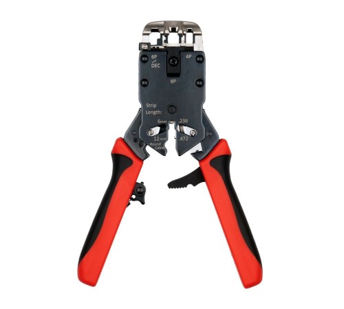 Инструмент обжимной Hyperline HT-3008AR для RJ-45/RJ-12/RJ-11 (упак:1шт) черный/красный Инструмент обжимной Hyperline HT-3008AR для RJ-45/RJ-12/RJ-11 (упак:1шт) черный/красный