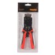 Инструмент обжимной Hyperline HT-3008AR для RJ-45/RJ-12/RJ-11 (упак:1шт) черный/красный