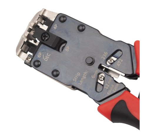 Инструмент обжимной Hyperline HT-3008AR для RJ-45/RJ-12/RJ-11 (упак:1шт) черный/красный Инструмент обжимной Hyperline HT-3008AR для RJ-45/RJ-12/RJ-11 (упак:1шт) черный/красный