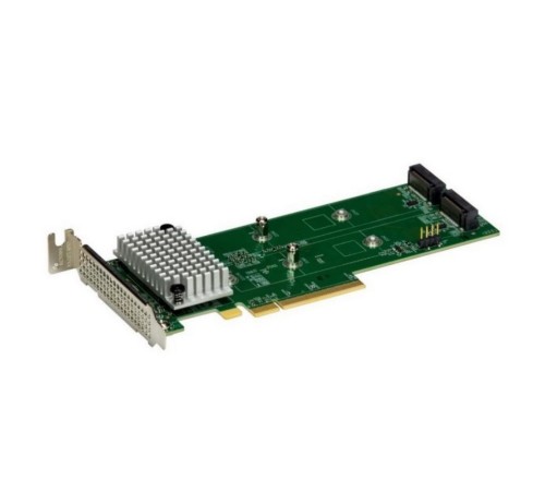 Контроллер Supermicro 2x Hybrid Gen 4 NVMe/SATA M.2 RAID 0/1 Carrier, Standard (AOC-SLG4-2H8M2-O)