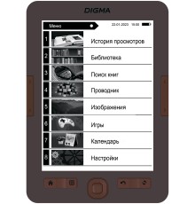 Электронная книга Digma E60C 6" E-ink HD Pearl 1024x758 600MHz/4Gb/microSDHC коричневый