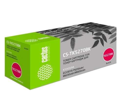Картридж лазерный Cactus CS-TK5270BK черный (8000стр.) для Kyocera Ecosys P6230cdn/M6230cidn/M6630cidn