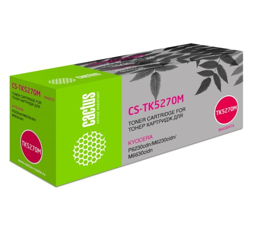 Картридж лазерный Cactus CS-TK5270M пурпурный (6000стр.) для Kyocera Ecosys P6230cdn/M6230cidn/M6630cidn