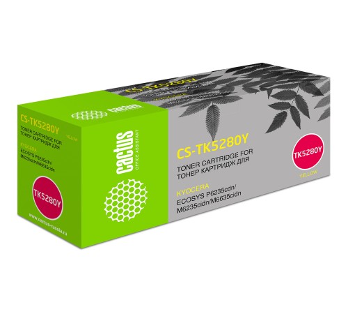 Картридж лазерный Cactus CS-TK5280Y желтый (11000стр.) для Kyocera Ecosys P6235cdn/M6235cidn/M6635cidn