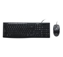 Комплект Logitech Desktop MK200 цвет черный, клавиатура 112 клавиш (8 мультимедиа), USB 1.8м, мышь 1000dpi, USB 1.8м, RTL