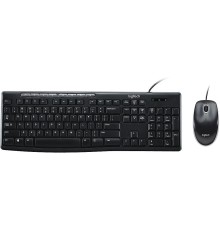 Комплект Logitech Desktop MK200 цвет черный, клавиатура 112 клавиш (8 мультимедиа), USB 1.8м, мышь 1000dpi, USB 1.8м, RTL